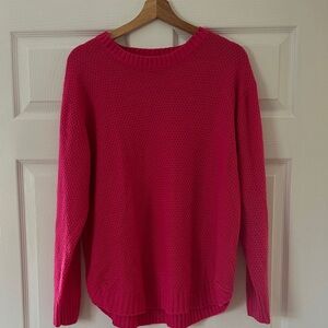 Zenana Outfitters Fuchsia Crew Neck Sweater